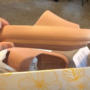 New Rose gold slip on shoes. Foam comfort.